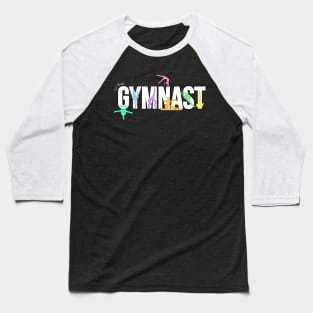 Gymnast Silhouette Art - Art Nastix - Multicolor Baseball T-Shirt